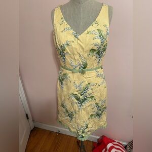 Maggie London Yellow Floral Sleeveless Dress